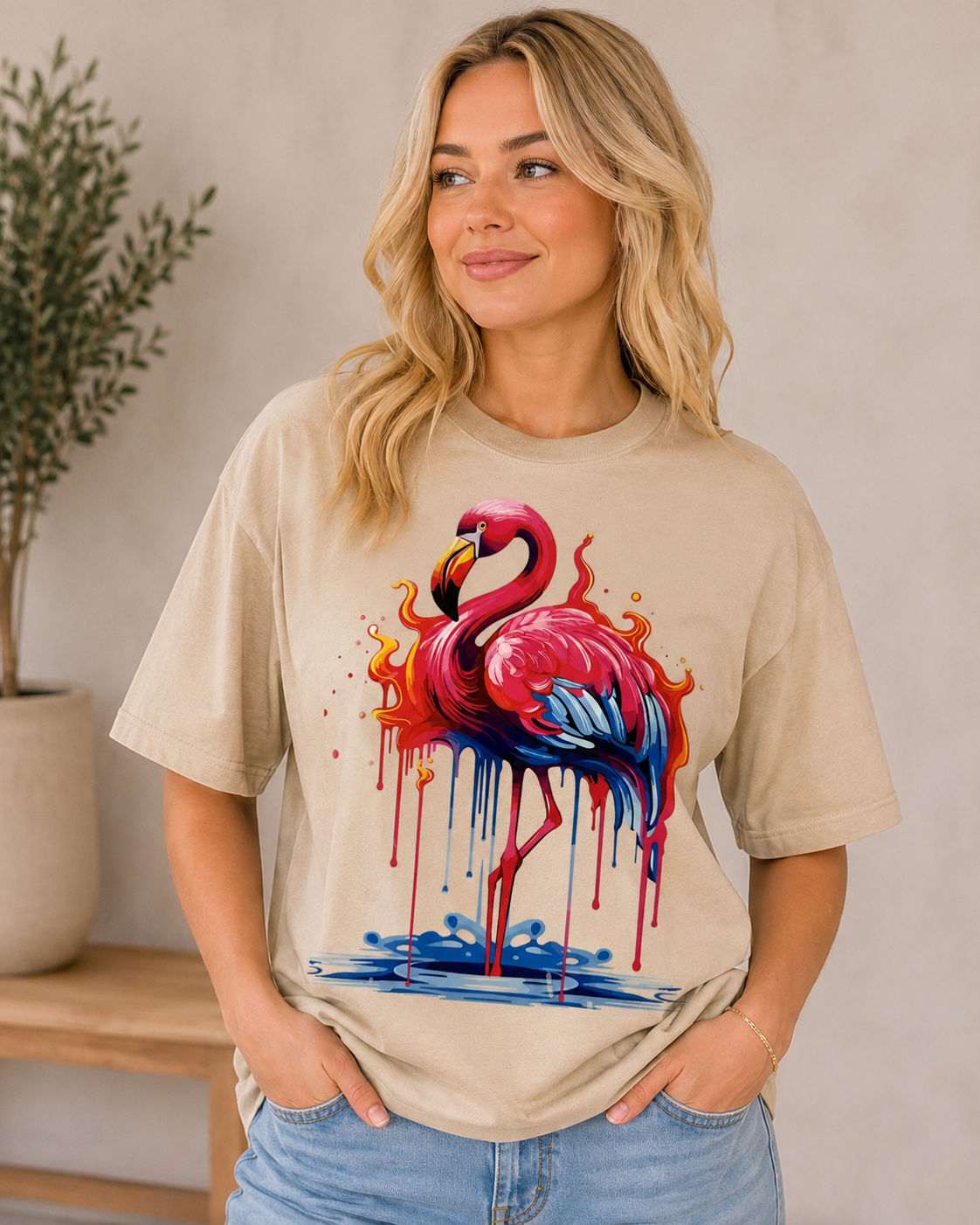 Color Drip-Flamingo