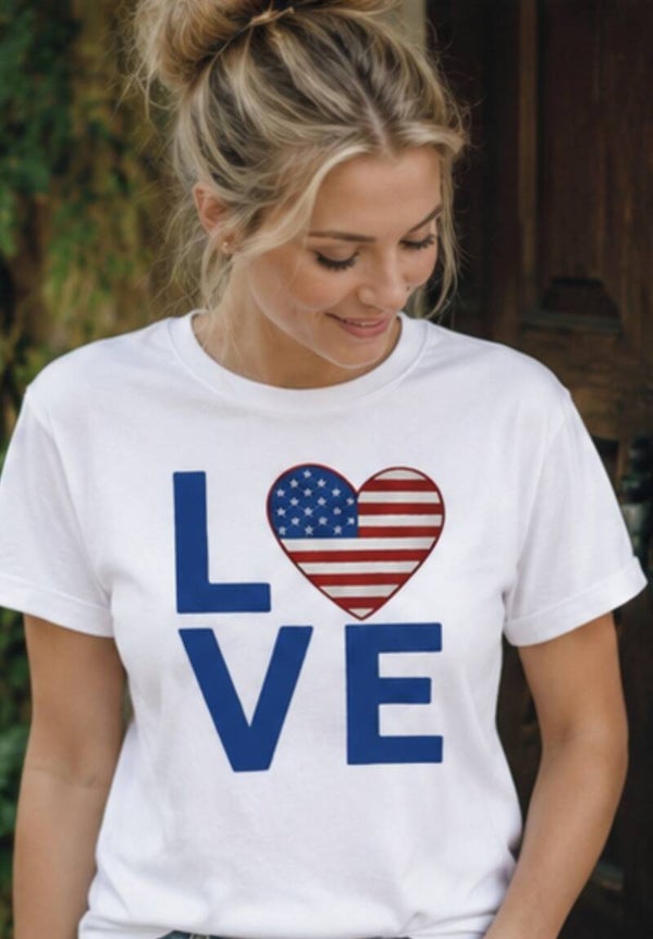 Patriotic-LOVE heart flag