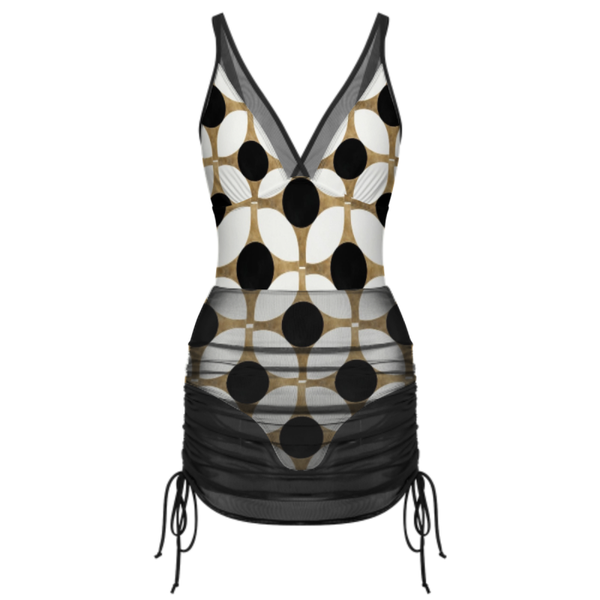 Costume intero da donna con scollo profondo in rete