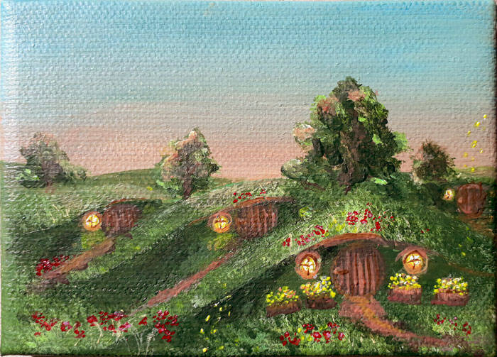LA COMTÉ - Peinture acrylique sur mini toile
