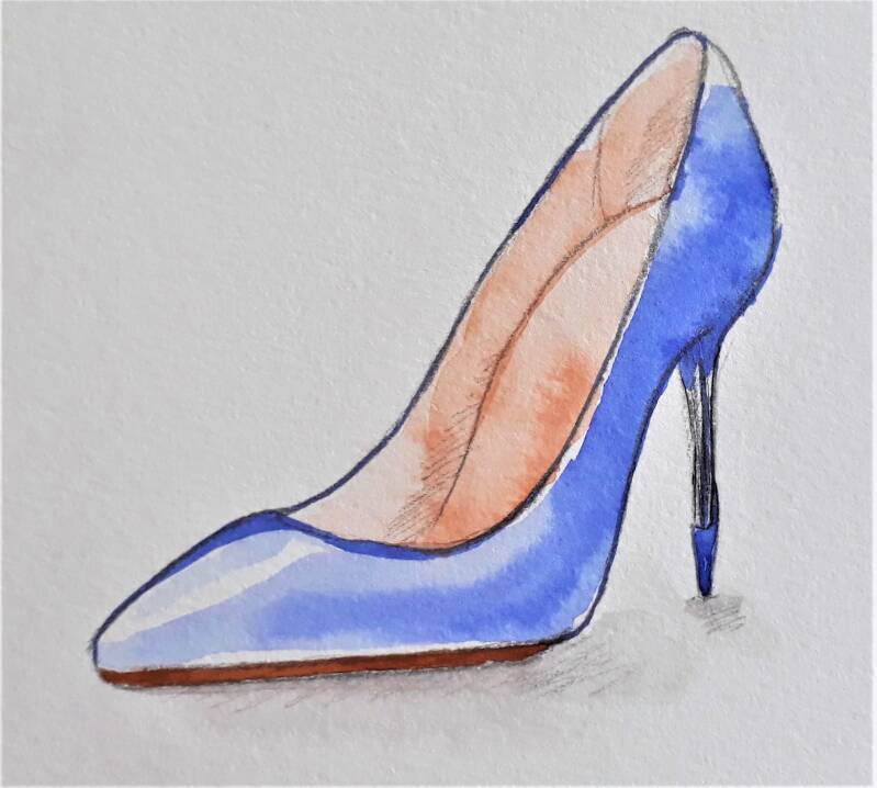 ESCARPIN STYLO - Encre de Chine sur papier / format a5