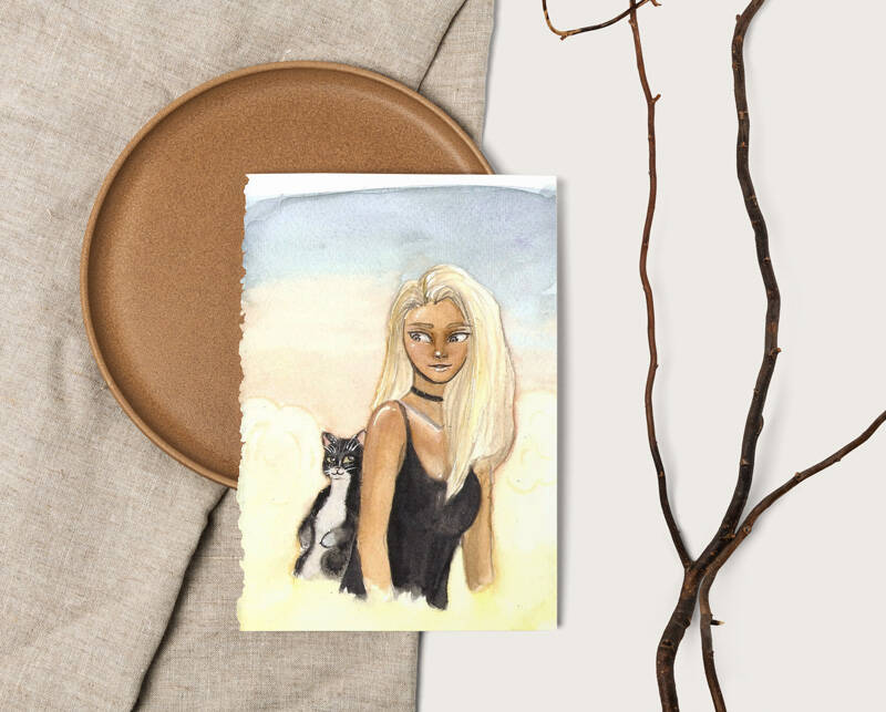 NUAGE - Aquarelle sur papier / format A5