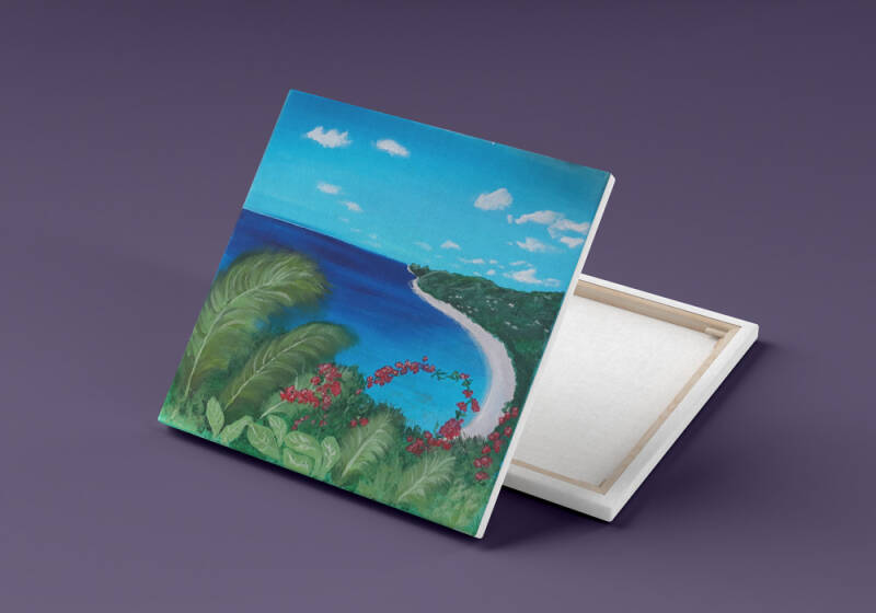 LA RÉUNION - Peinture acrylique sur toile / format 21x21cm