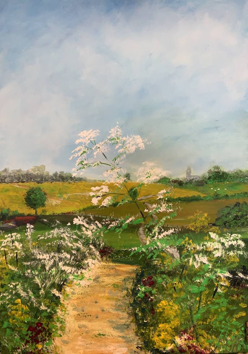 Painting cow parsley