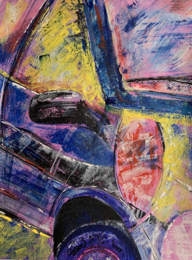 Painting abstract car
