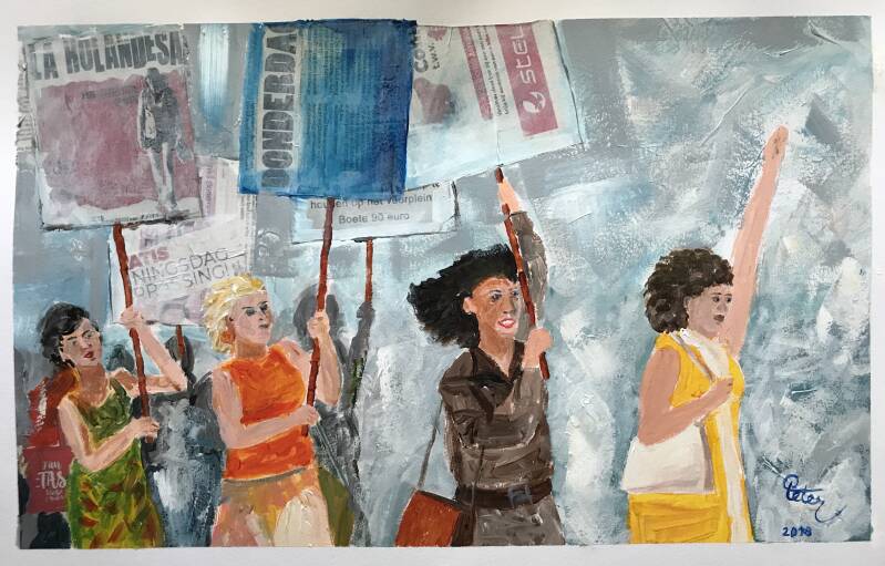 Painting protest woman