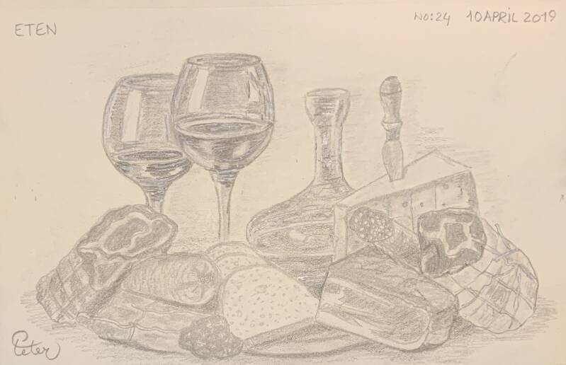 A drawing a day Eten food