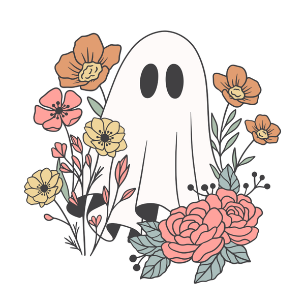 Floral Ghost Hooded Sweatshirt