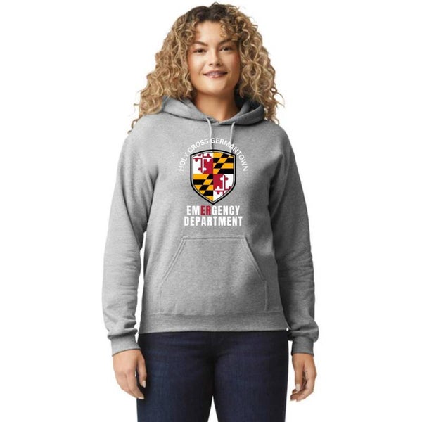 Holy Cross Emergency Department Logo Hooded Sweatshirt (Gildan)