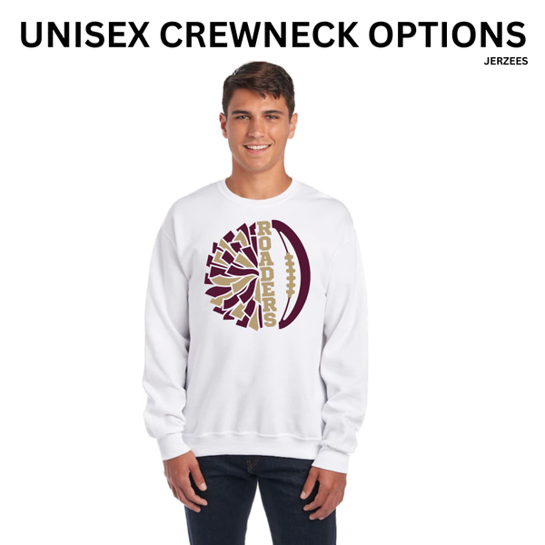 BJR Fan Apparel- Roaders Cheer Football Crewneck (Jerzees)
