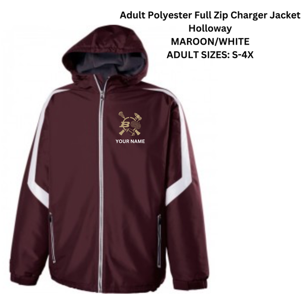 BJR Adult Polyester Full Zip Charger Jacket- 3 Sport Hammer