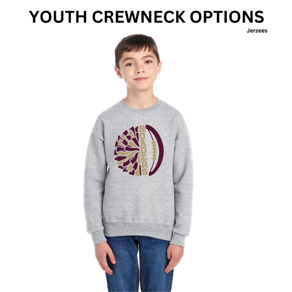 BJR Fan Apparel- Roaders Cheer Football Youth Crewneck (Jerzees)