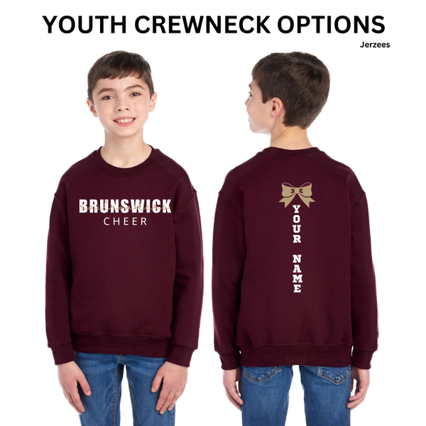 BJR Fan Apparel- Brunswick Railroaders Cheer Personalized Youth Crewneck (Jerzees)