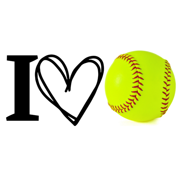 I Love Softball Hooded Sweatshirt
