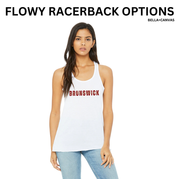 BJR Fan Apparel- Brunswick Railroaders Flowy Racerback (Bella + Canvas)