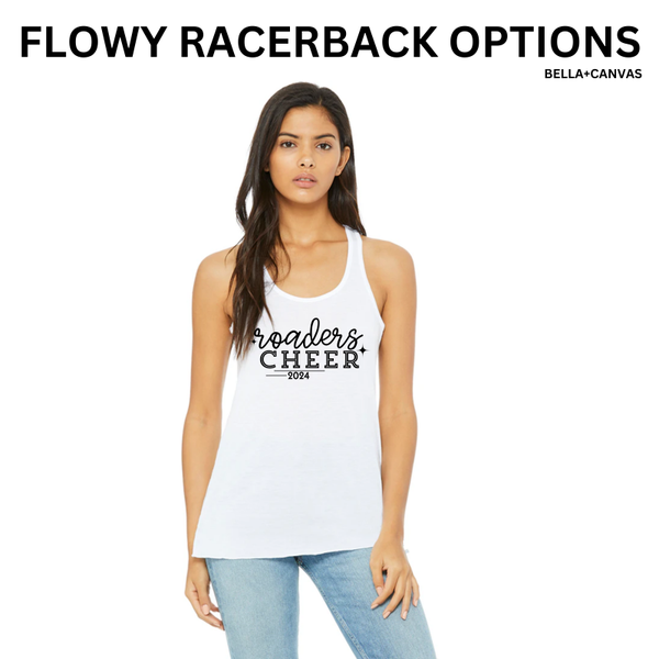 BJR Fan Apparel- Roaders Cheer 2024 Flowy Racerback (Bella + Canvas)