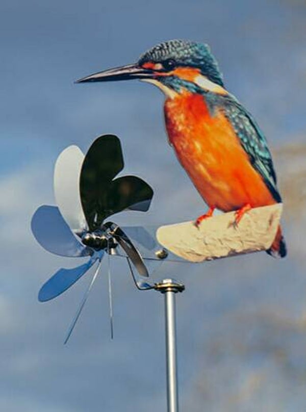 Eisvogel - Windrad, schöne Deko, hochwertig verarbeitet, kugelgelager.