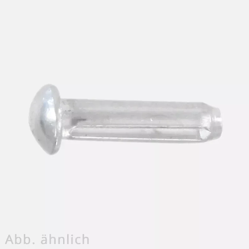 Halbrundkerbnägel 3x6 mm - DIN 1476 - Aluminium