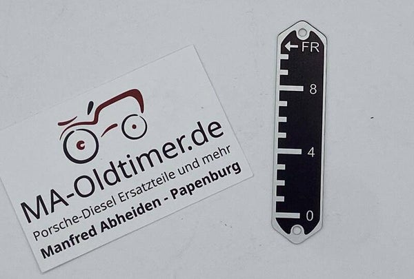 Hinweisschild - Einstellskala, Kraftheber Junior