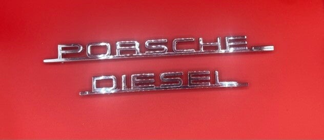 Schriftzug "Porsche-Diesel" mit Gewinde-Befestigung