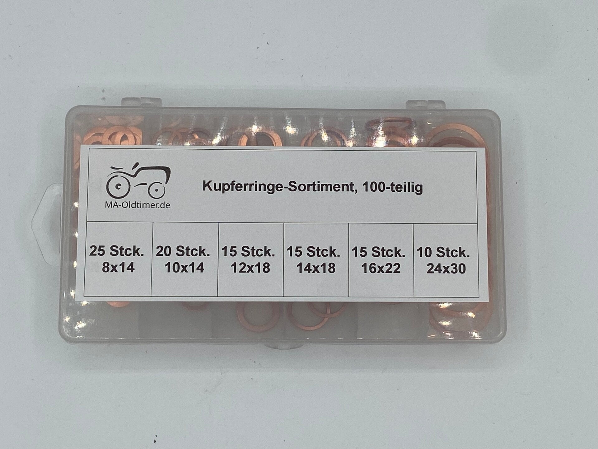 Kupferringe-Sortiment, 100 teilig