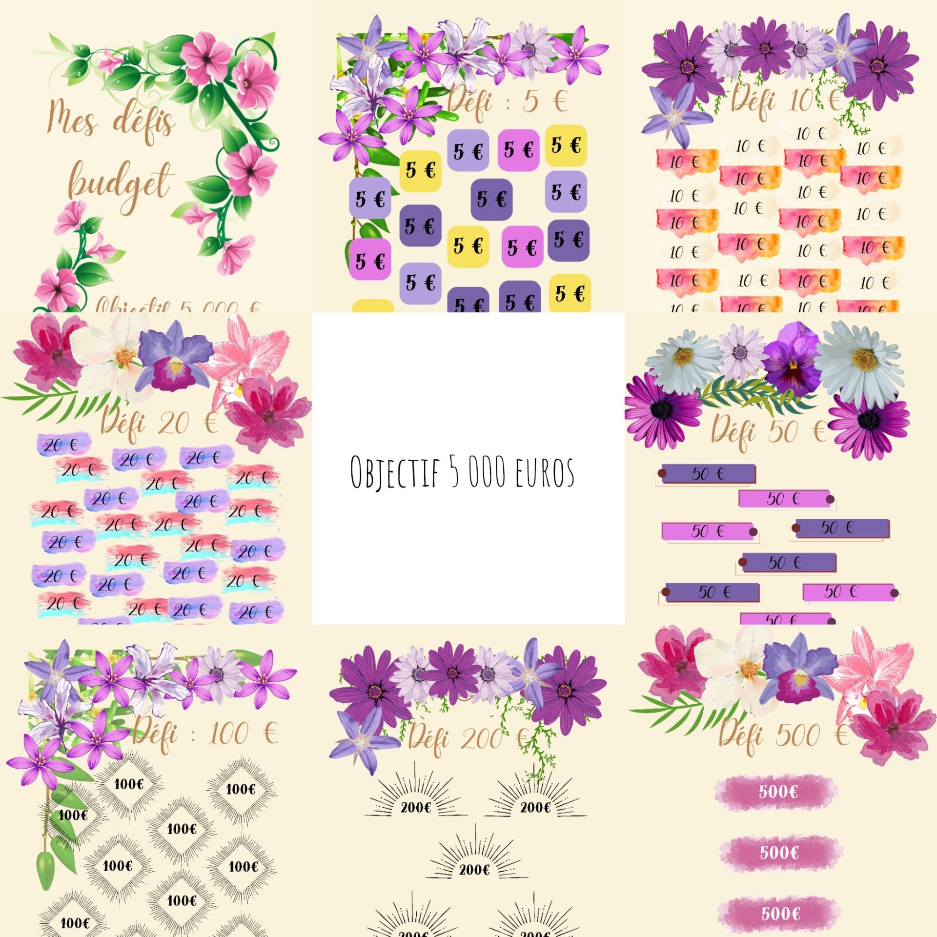 Défis budget (rose) - Flowers