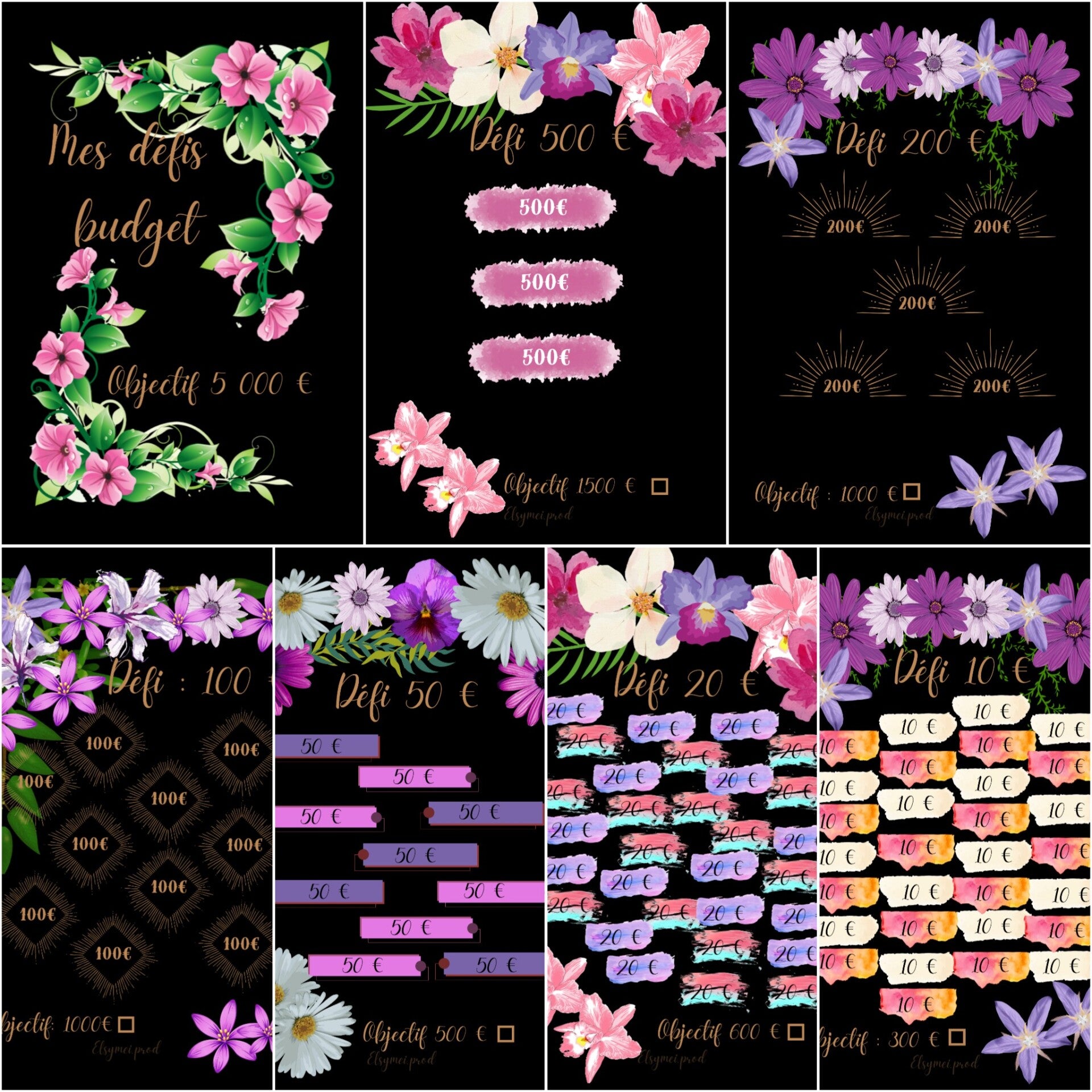 Défis budget (noir) - Flowers