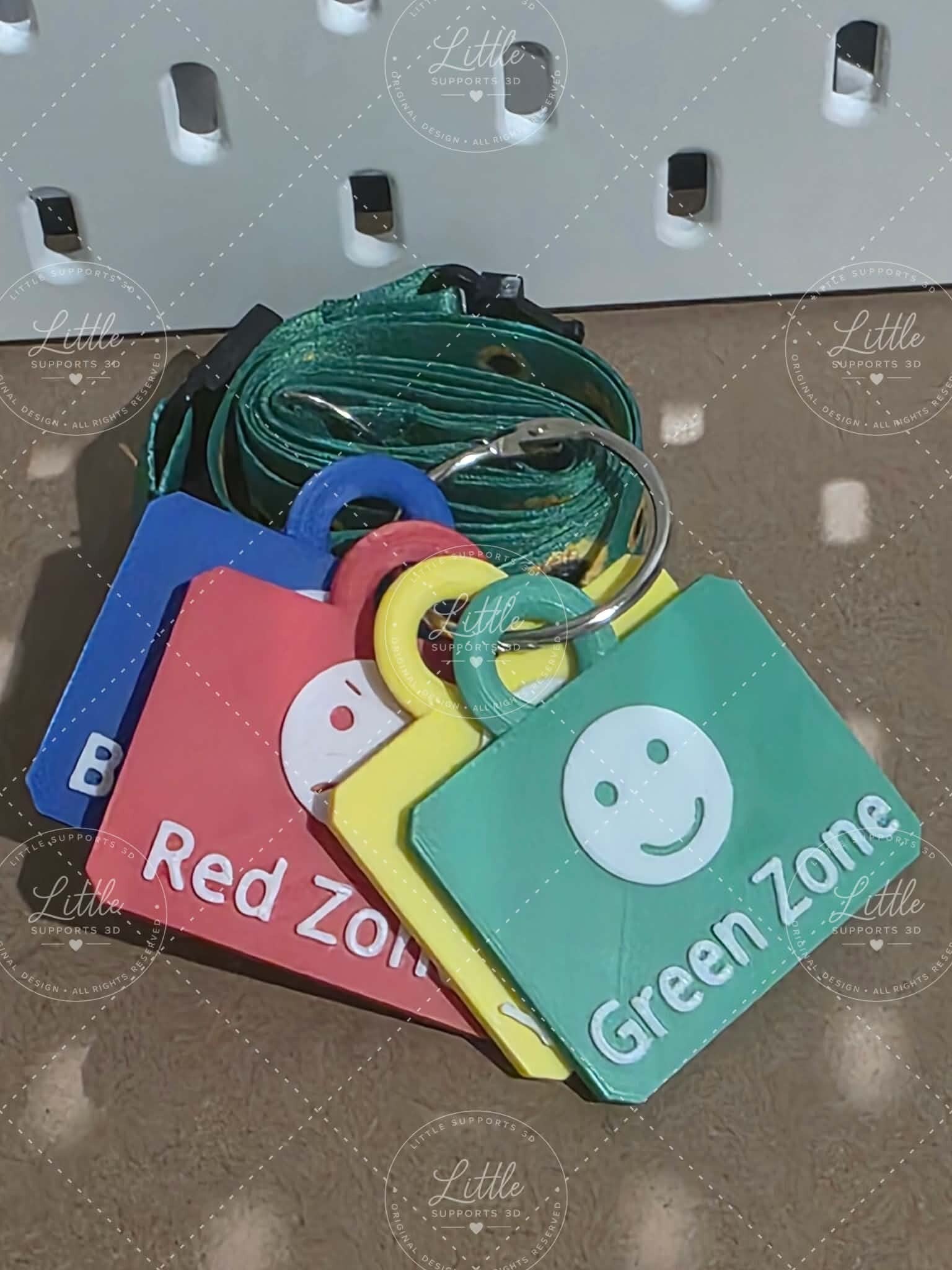 Emotional Regulation Tags – Blue, Red, Yellow & Green Zones