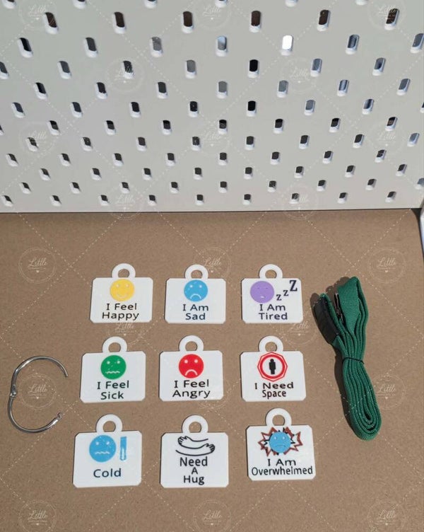 Emotions Pack – 9 Personalised AAC Communication Tags