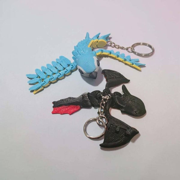 Dragon & Bird Keychains – Sensory Fidget On-the-Go