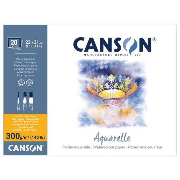 Canson Aquarelblok 300grams grove korrel