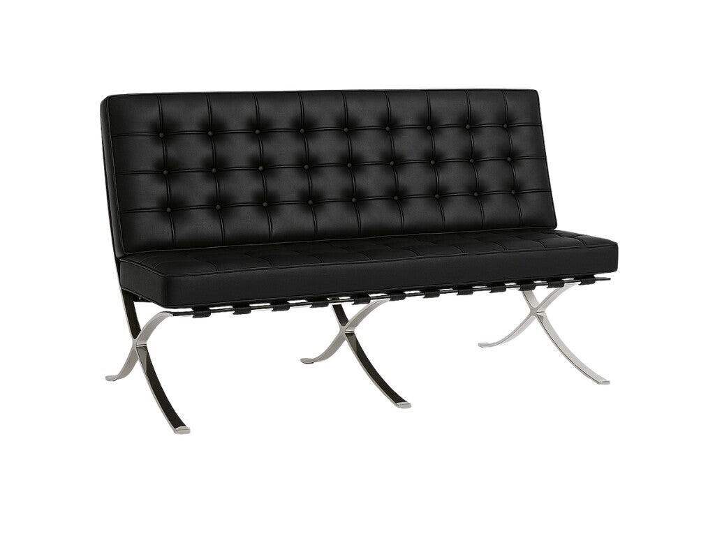 Barcelona Chair 2-Zits Zwart