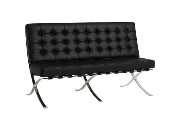 Barcelona Chair 2-Zits Zwart