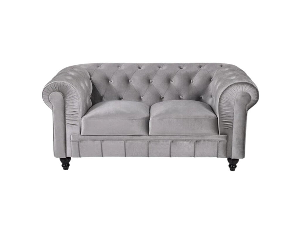 Chesterfield Bank 2-Zits | Velvet Grijs