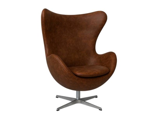 Egg Chair - Vintage Bruin - Leer