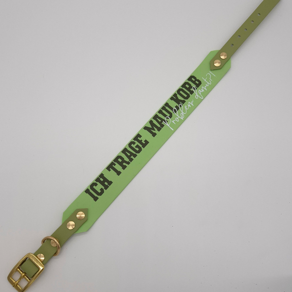 Sofortverkaufartikel Biothanehalsband "Ich trage Maulkorb"