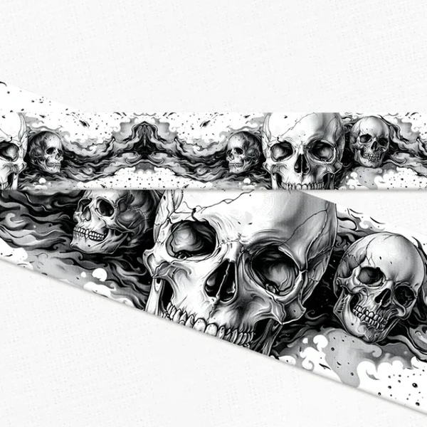 UV Printed Halsband "Totenköpfe" 25mm