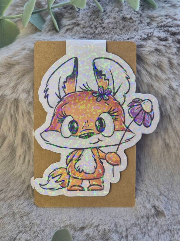 Glitzer Fuchs Lesezeichen