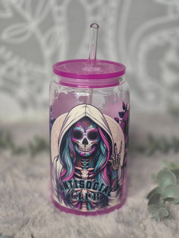 Glas Trinkbecher ( Antisocial Club )
