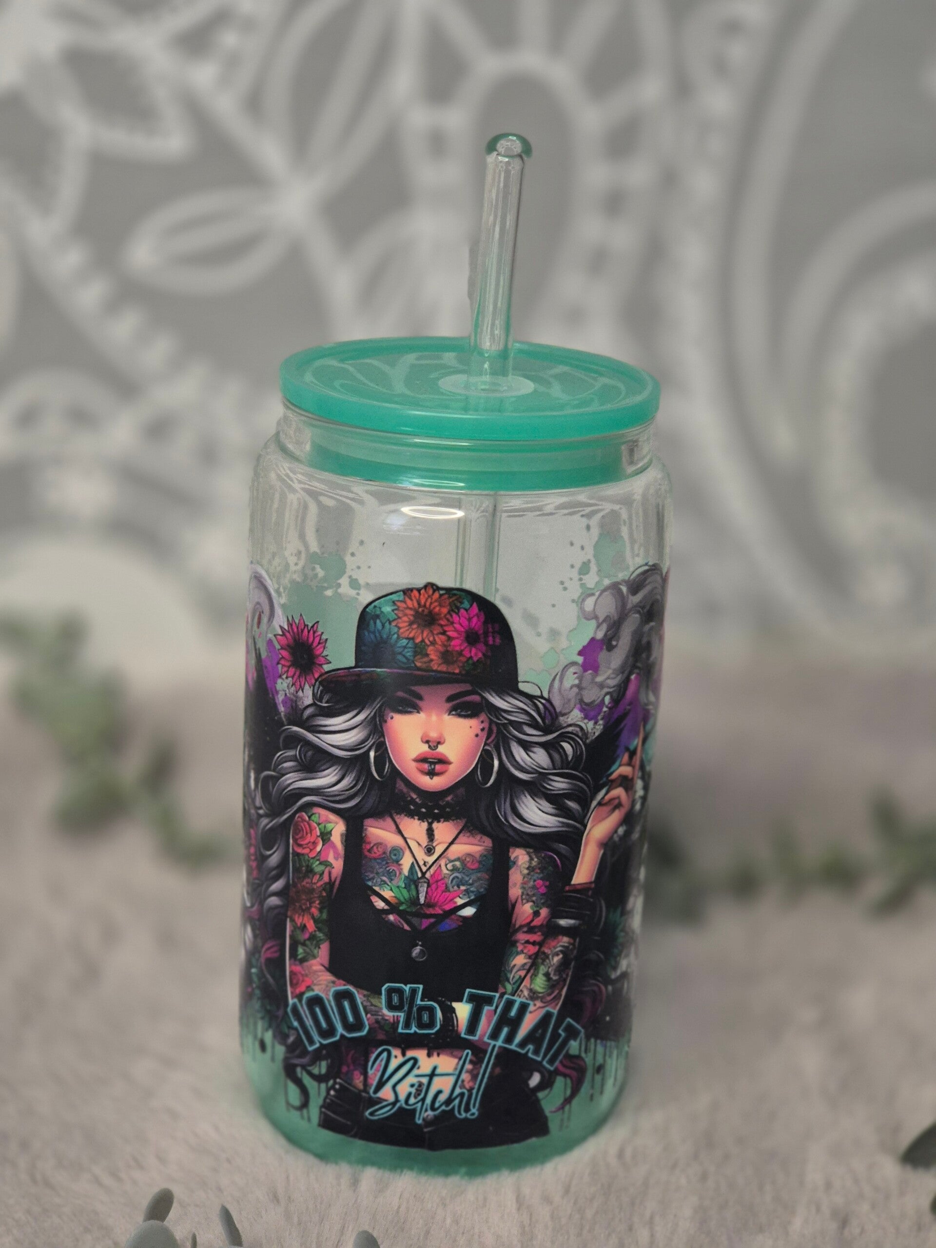 Glas Trinkbecher ( 100% That Bitch )