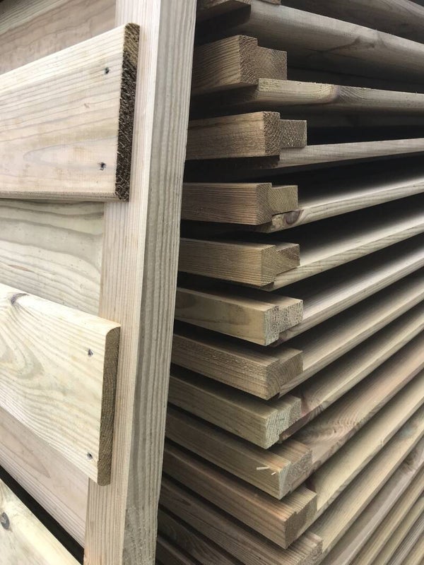 Tuinscherm horizontaal recht met t-lat 186 x 180