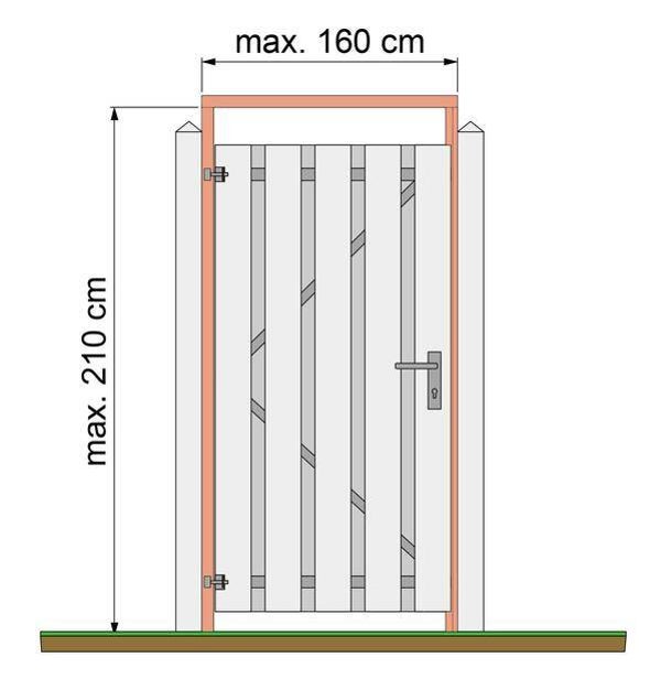TUINDEURKOZIJN RED WOOD MET AANSLAGLAT, MAX. 160 CM BREED.