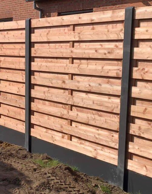 Tuinscherm red class wood horizontaal recht 180 x 180