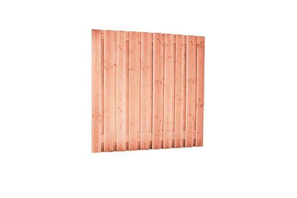 RED WOOD GESCHAAFD PLANKENSCHERM 21-PLANKS 16 MM, 180 X 180 CM, VERTICAAL RECHT.