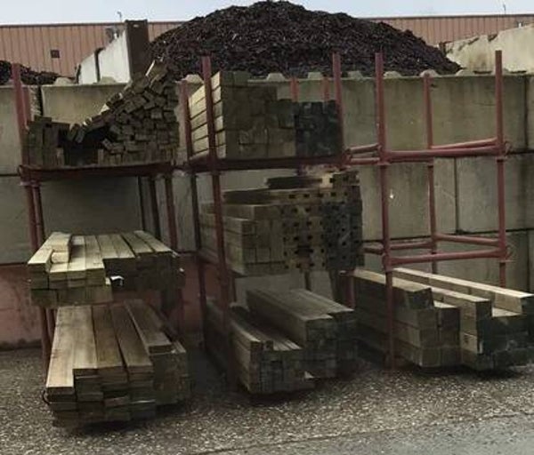 geschaafde vierkante paal 50 x 50 x 1.80