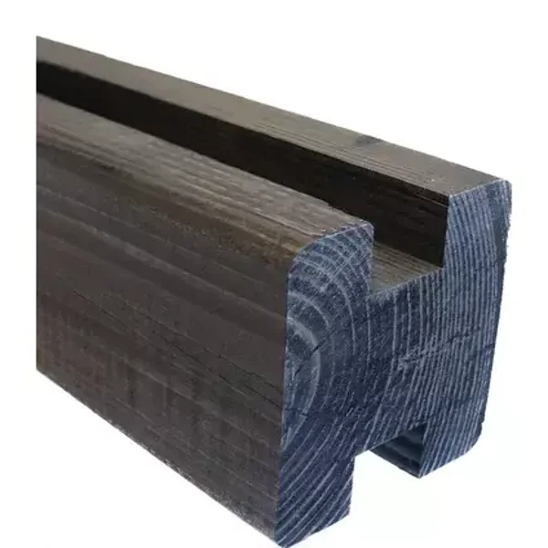 zwart geschaafde gleufpaal 90 x 90 x 1.95 gleuf 30 mm