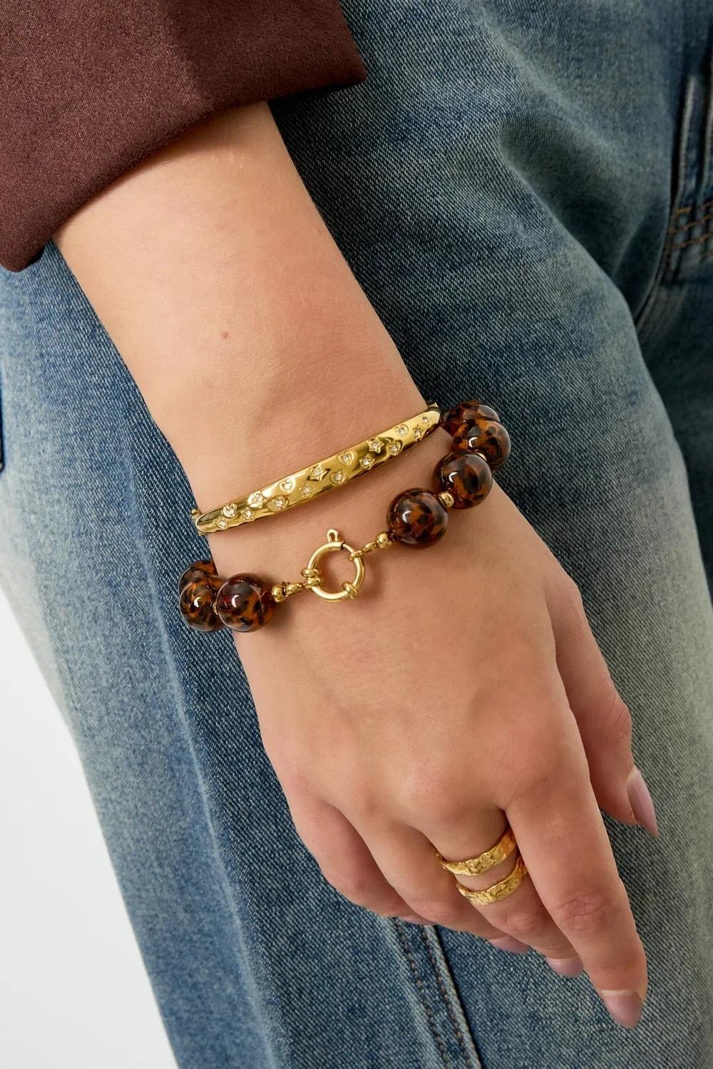 Acrylkralen armband panter