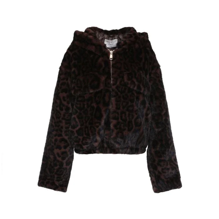 Teddyjas met capuchon donkerbruin