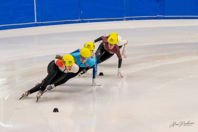 Brugse schaatster tijdens de Alta Valtelina in Bormio, Italië