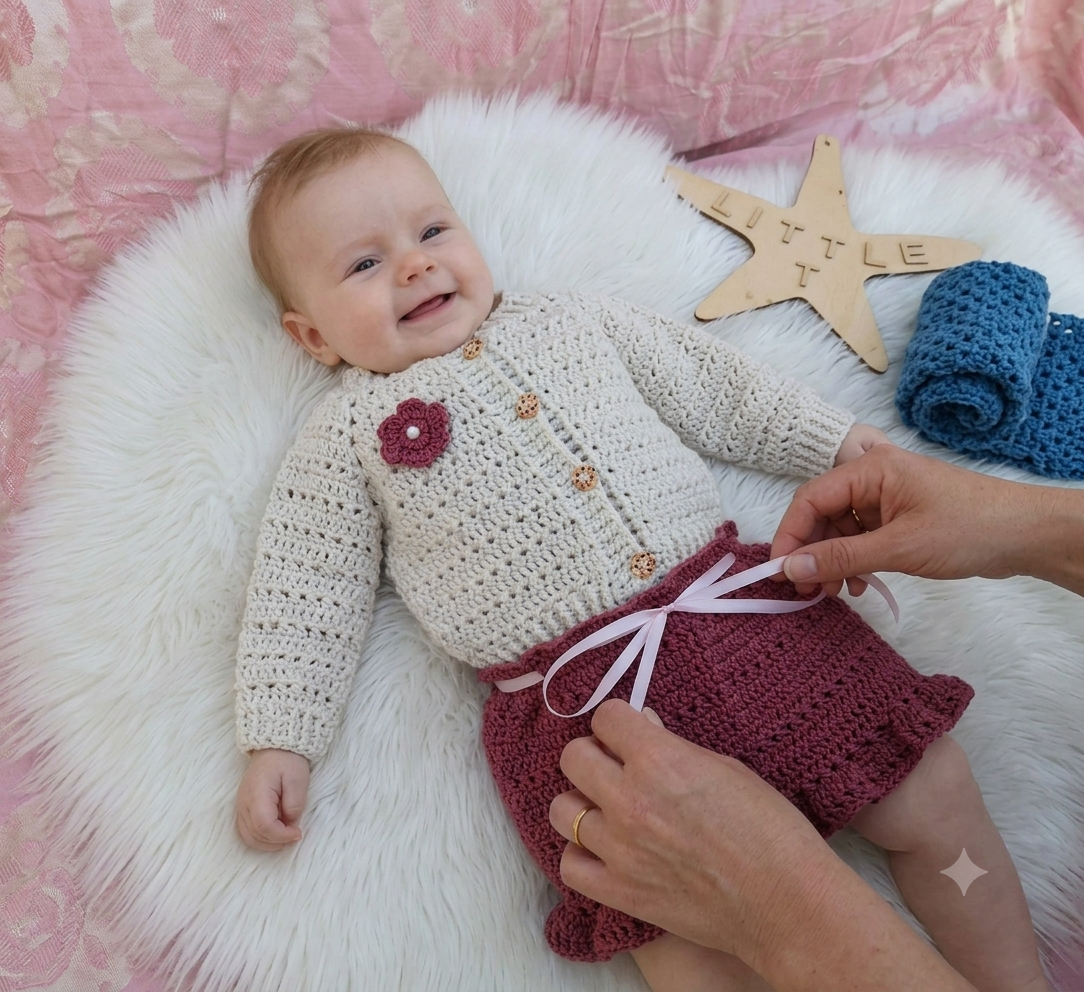 Gehäkelte Kleidung und Babyartikel - Röcke aus 100% Baumwolle